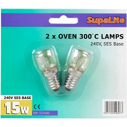 Microwave/Cooker Bulb 300C 15w SES Pygmy Pack of 2 (557600)