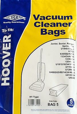 Senior Sprite Electruepart H1 Type Hoover Dust Bags for Junior Pack of 5 