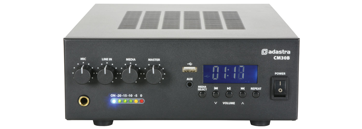 CM Series Compact 100V Mixer-Amplifier with Bluetooth USB FM CM30B 8 Ohms 